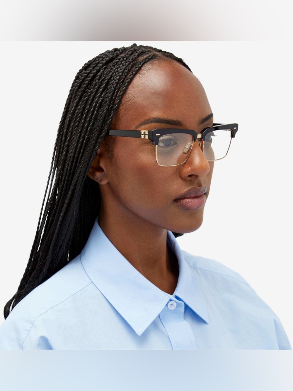Miu Miu Eyewear Rectangular Clubmaster-frame Glasses with Case